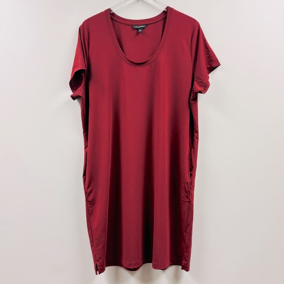 Banana Republic Soft Ponte T-Short Dress Maroon/Burgundy Size XL - Picture 1 of 5